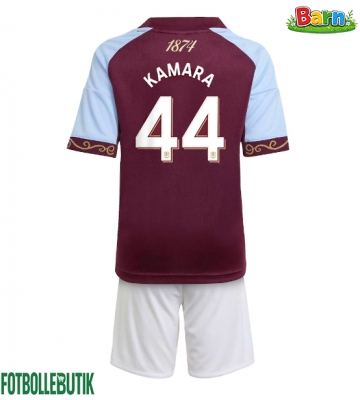 Aston Villa Boubacar Kamara #44 Hemmaställ Barn 2025-26 Kortärmad (+ Korta byxor)